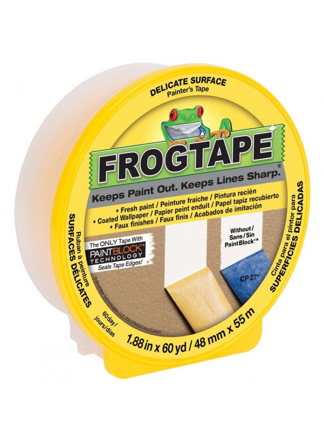 FrogTape FROGTAPE 280222 Delicate Surface Painter's Tape with PaintBlock, 1.88 inch width, Yellow  - Image 2