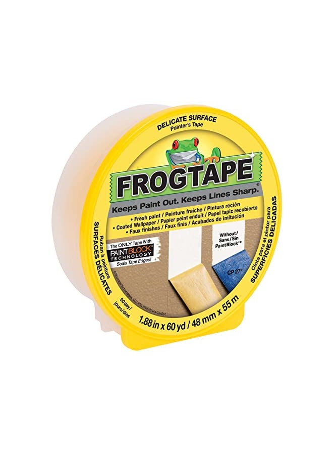 FrogTape FROGTAPE 280222 Delicate Surface Painter's Tape with PaintBlock, 1.88 inch width, Yellow  - Image 1
