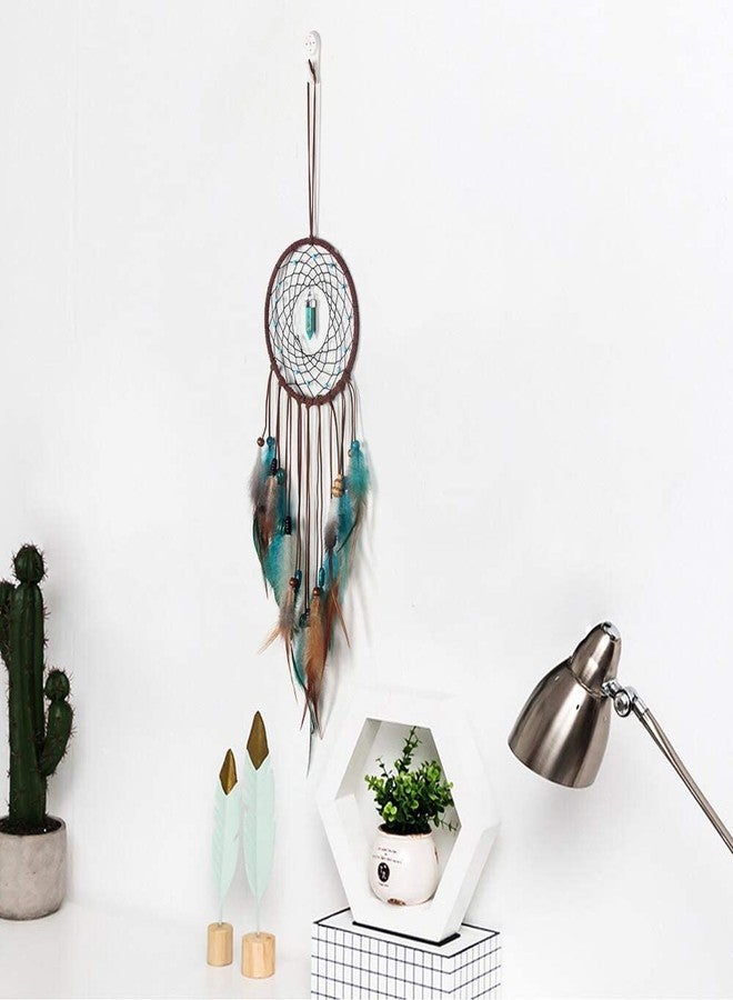 MoonFly Dream Catcher Handmade Traditional Feather Dreamcatcher Hanging Home Wall Decoration Craft Ornament for Home, Bedroom, Kids, Native American Style DÃƒ©cor(Turquoise) - Image 2