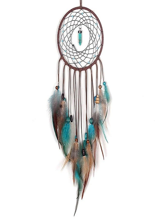 MoonFly Dream Catcher Handmade Traditional Feather Dreamcatcher Hanging Home Wall Decoration Craft Ornament for Home, Bedroom, Kids, Native American Style DÃƒ©cor(Turquoise) - Image 1