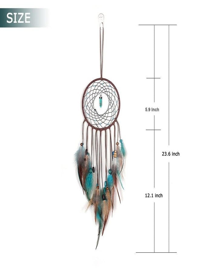 MoonFly Dream Catcher Handmade Traditional Feather Dreamcatcher Hanging Home Wall Decoration Craft Ornament for Home, Bedroom, Kids, Native American Style DÃƒ©cor(Turquoise) - Image 3