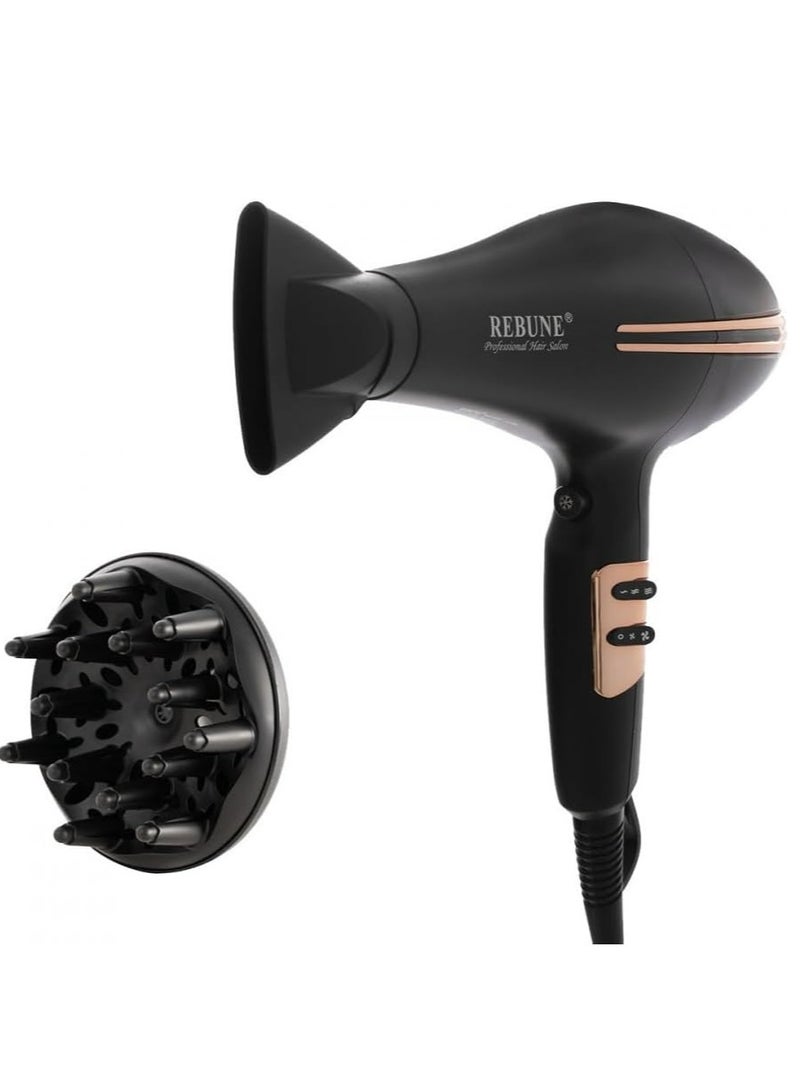 REBUNE Air Hair Dryer And Curler 2200W Black - Image 1