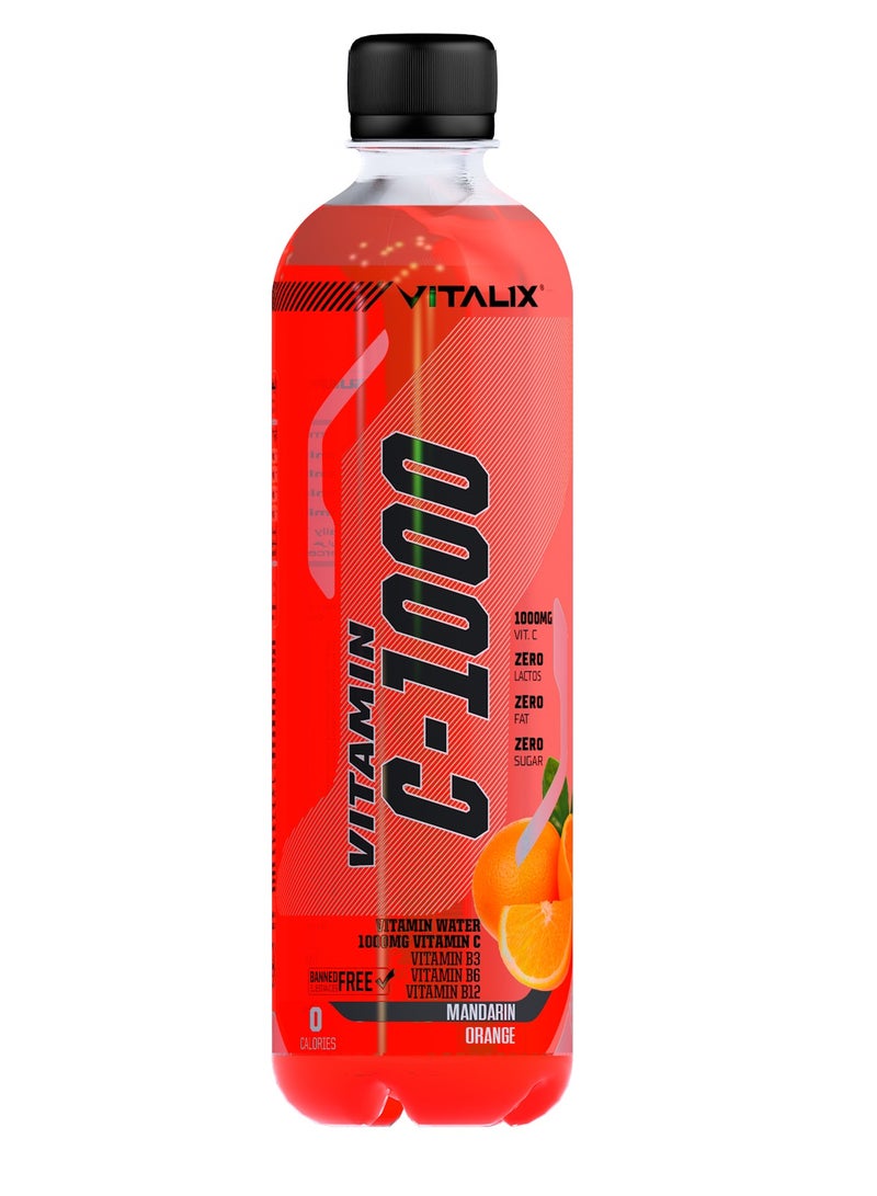 Vitalix Vitamin C-1000 Drink Mandarin Orange – High Vitamin C with 1000mg, Zero Lactose, Zero Fat, Sugar Free, Zero Calories, Enriched with B Vitamins 500ml Pack of 12 - Image 2