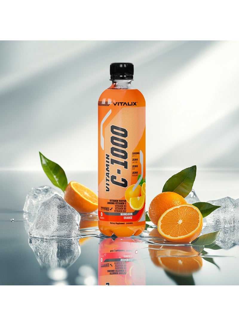 Vitalix Vitamin C-1000 Drink Mandarin Orange – High Vitamin C with 1000mg, Zero Lactose, Zero Fat, Sugar Free, Zero Calories, Enriched with B Vitamins 500ml Pack of 12 - Image 5