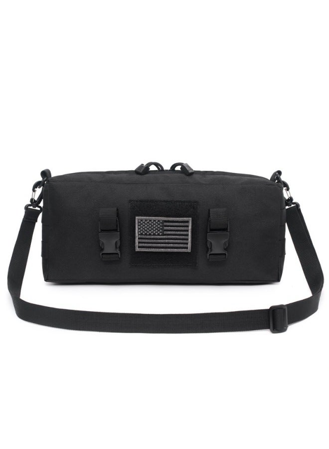Generic Outdoor Sports Large Sundries Storage Bag Multifunctional Waist Bag Shoulder Crossbody Bag Molle Accessory Bag-Color:Black-Dimensions:10  - Image 1