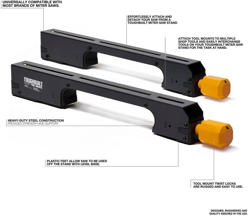 TOUGHBUILT – Universal Tool Mounts, Heavy-Duty Wall and Surface Mounting System, Reinforced Polymer Construction, and Quick-Release Design for Tool Organization in Garage, Shop, or Jobsite (TB-S250) - Image 2