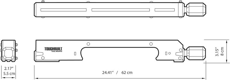 TOUGHBUILT – Universal Tool Mounts, Heavy-Duty Wall and Surface Mounting System, Reinforced Polymer Construction, and Quick-Release Design for Tool Organization in Garage, Shop, or Jobsite (TB-S250) - Image 4