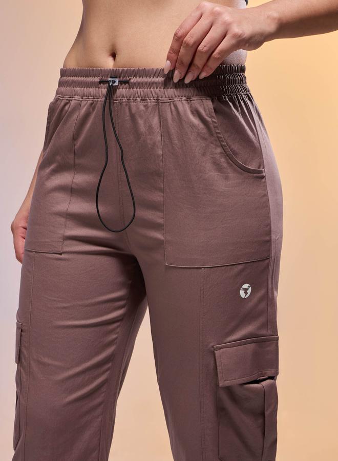 Technosport Women Solid Slim Fit Sports Cargo Track Pants - Image 4