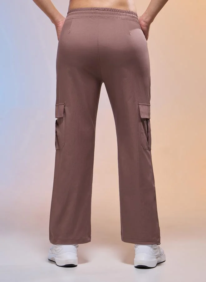 Technosport brown Women Solid Slim Fit Sports Cargo Track Pants for Women | Best Price UAE
