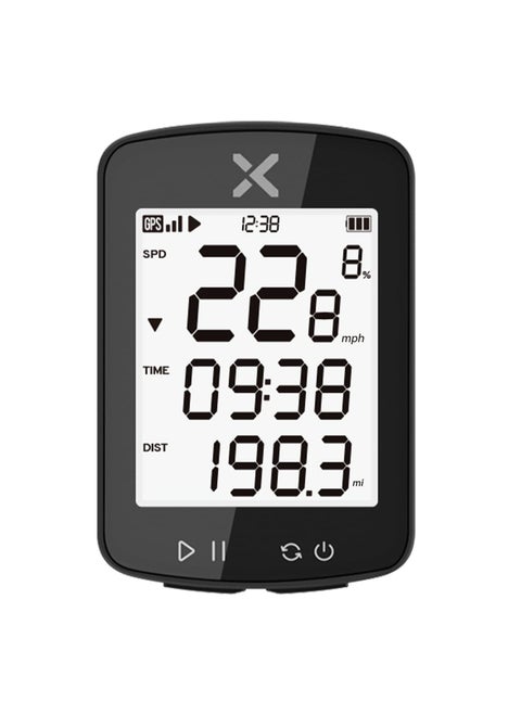 كمبيوتر دراجة GPS مع بلوتوث لاسلكي (دعم تطبيق XOSS)، كمبيوتر ركوب الدراجات GPS مقاوم للماء IPX7 كمبيوتر ركوب الدراجات قابل لإعادة الشحن ومقياس السرعة ومقياس المسافات وعمر البطارية 28 ساعة يناسب جميع الدراجات