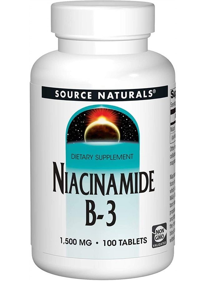 Source Naturals Niacinamide 1500mg, 100 Tabs (2 Pack) - Image 1