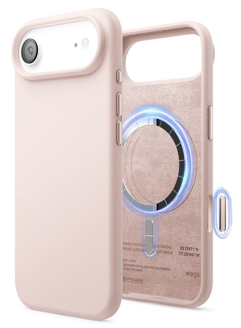 Elago Magnetic Liquid Silicone for iPhone 17 Air case cover [Camera Control Button Cover] compatible with MagSafe Shockproof - Light Pink - Image 1