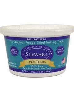 Stewart Freeze Dried Beef Liver Dog Treats, Grain Free, All Natural, Made in USA by Pro-Treat, 2 oz, Resealable Tub
