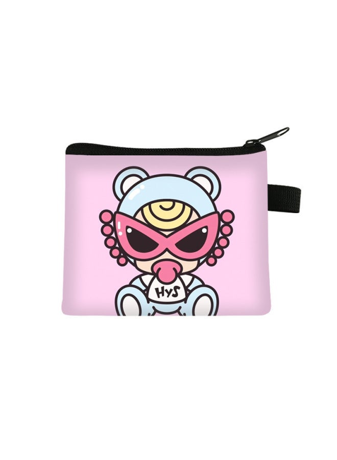 Black Super Cute Pacifier-shaped Children's Coin Purse, Mini Storage Wallet, Student Short Style, Compact Portable Key Card Holder
