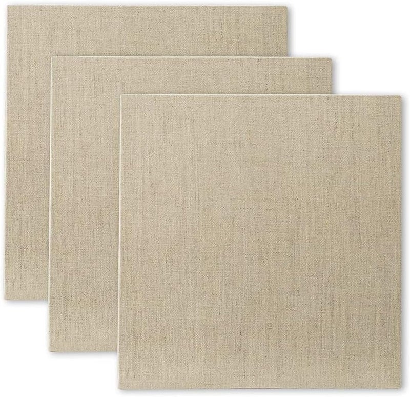 Senso Clear Primed Linen Panels - 12x12-3 Pack of Panels for Painting Oils, Acrylics, Pastels and More - Image 1