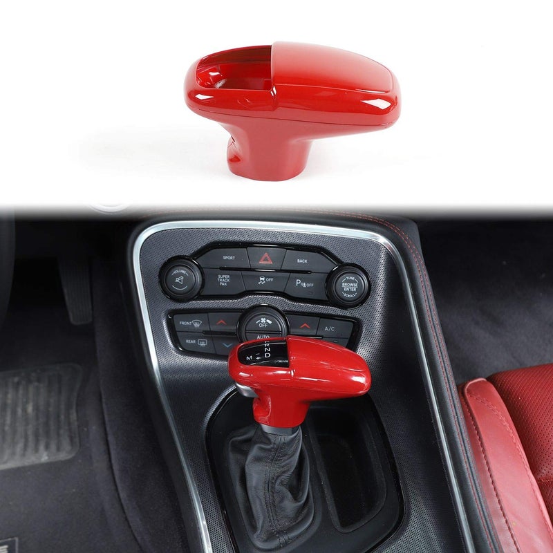 Voodonala for Challenger Charger ABS Gear Shift Shifter Knobs Cover Trim for 20152024 Dodge Challenger Charger Interior Accessories 20182024 Durango ABS Red 3pcs