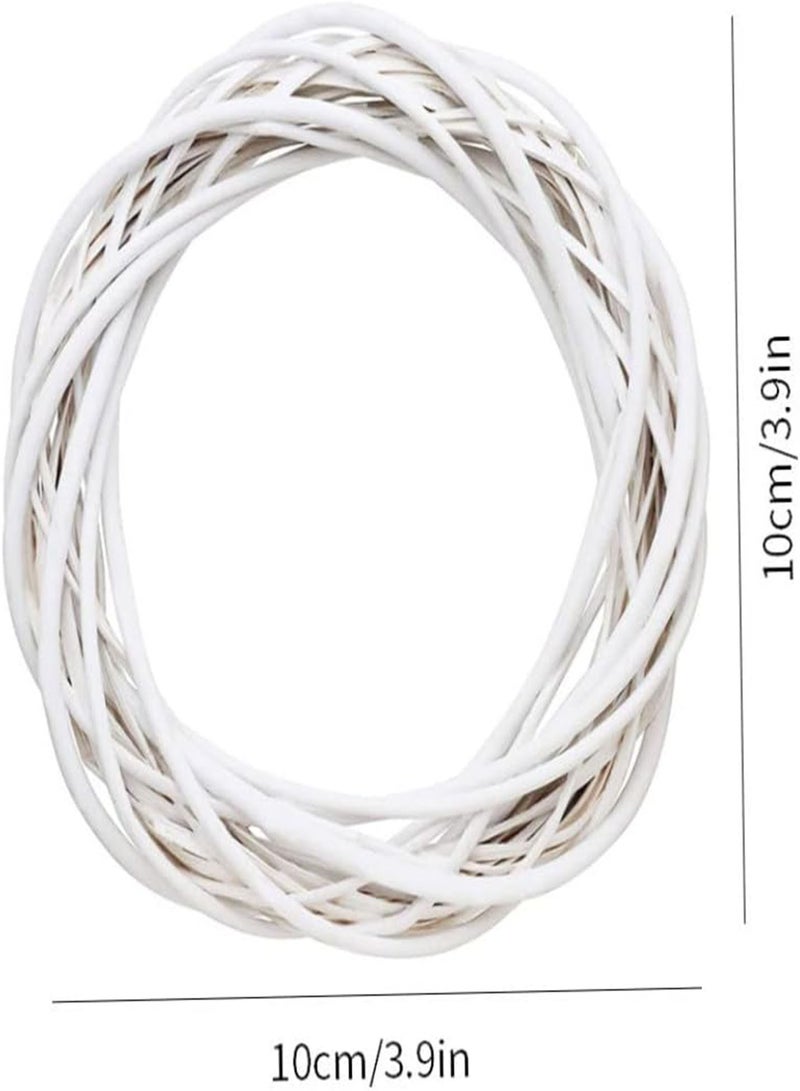 GGOOT Wicker Wreath Decor Christmas Rattan Vine Ring Floral Hoop Natural 10cm Ornaments Craft Accessories, Wicker Wreath Decor, Christmas Rattan Wreath, Christmas Wicker Ring  - Image 2
