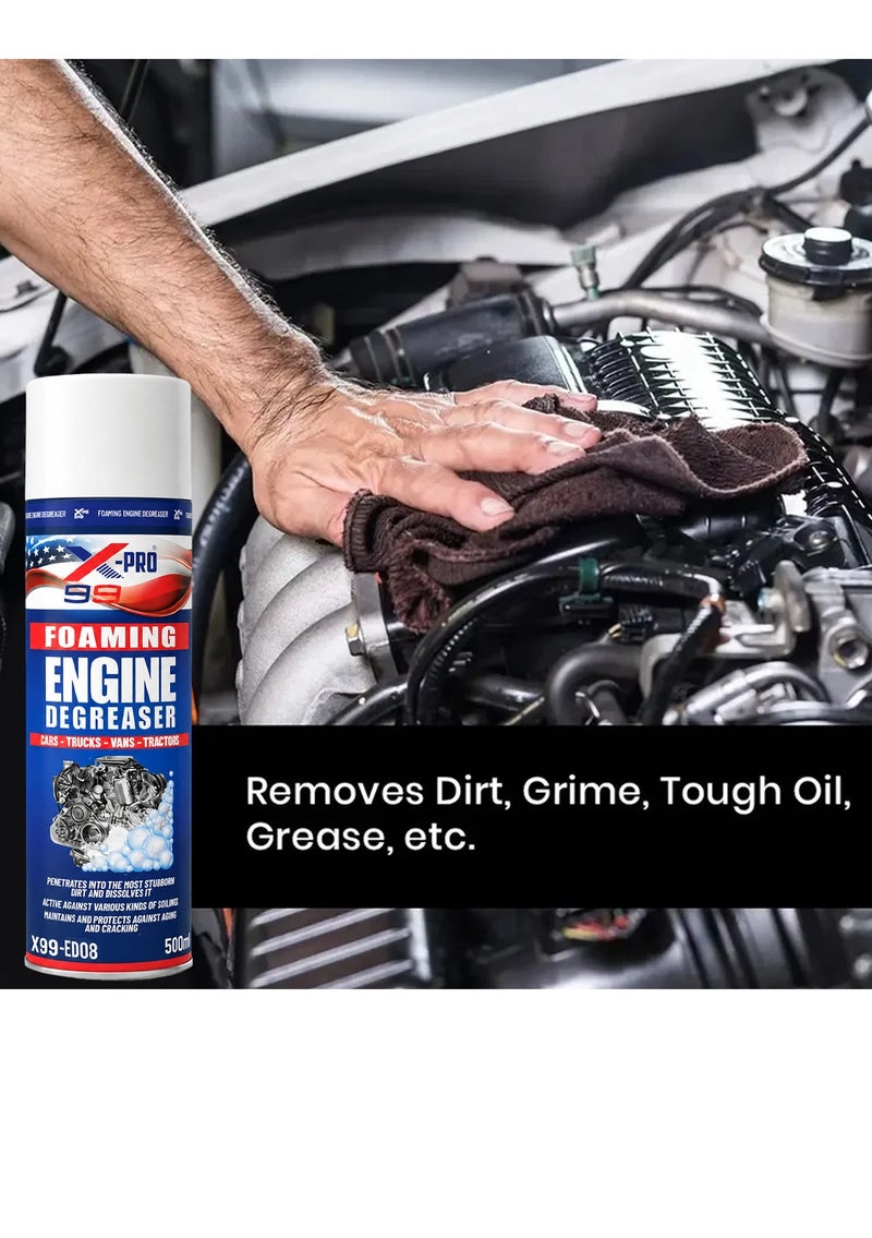 X Pro 99 X-PRO 99 Foaming Engine Degreaser X99-ED08 500ml Engine Cleaner Foam for Cars Trucks Vans Tractors Motorcycles Heavy Equipment Grease Oil Dirt Grime Removal Automotive Maintenance Cleaning Spray.ERPC 38223 - Image 4