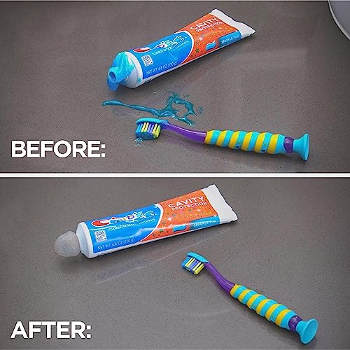 Chrome Cherry SqueezMe Self-Closing Toothpaste Caps, Silicone Lid for Kids & Adults, No Mess Toothpaste Dispenser, Easy Squeezer Cap for Tubes, Bathroom Accessory, Glitter, Pack of 6 - Image 5