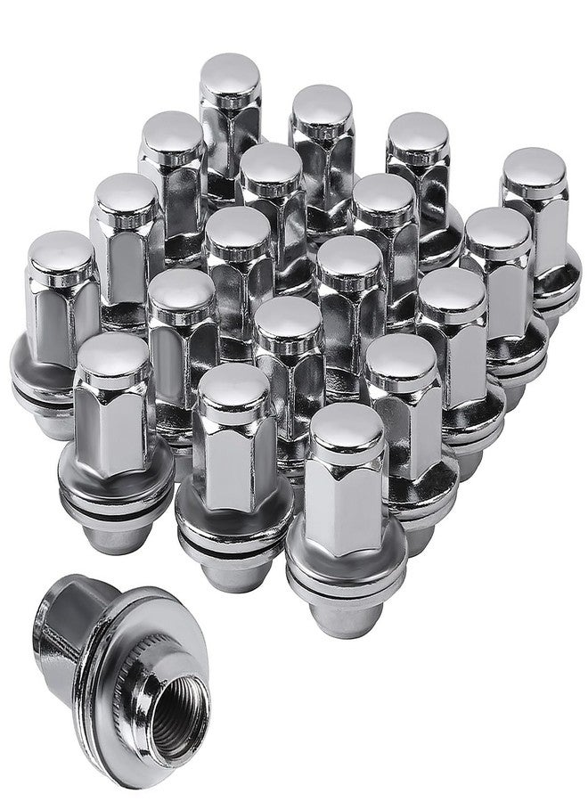 Dtomi صواميل عجلات Dtomi M14X1.5mm مطلية بالكروم - 14x1.5mm، 1.80 بوصة، 7/8 22 مم، غسالة سداسية متوافقة مع سيارات تويوتا ولكزس تندرا وسيكويا ولاند كروزر LX وLX470 وLX570، بديل للأرقام 611-277 و90942-01103 (20 قطعة) - Image 1