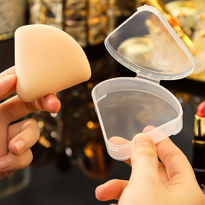 Transparent Storage Box For 50 Triangular Powder Puffs Dustproof - Image 2