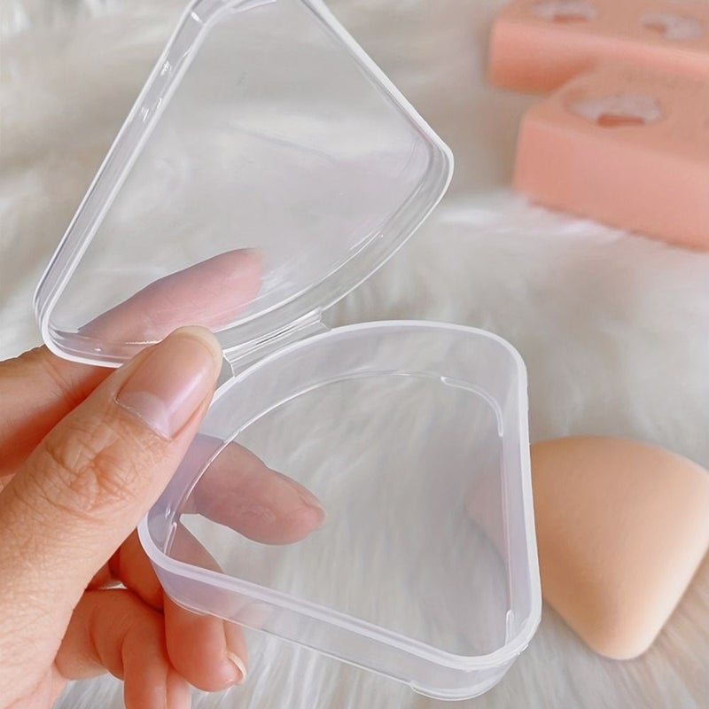 Transparent Storage Box For 50 Triangular Powder Puffs Dustproof - Image 4