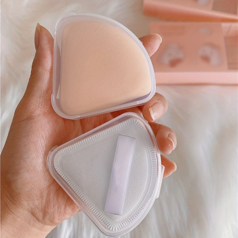 Transparent Storage Box For 50 Triangular Powder Puffs Dustproof - Image 3