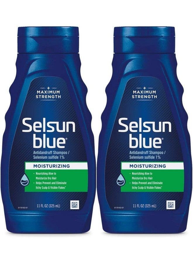 Selsun Blue Moisturizing Anti-dandruff Shampoo with Aloe, 11 fl. oz., Selenium Sulfide 1% - Pack of 2 - Image 1