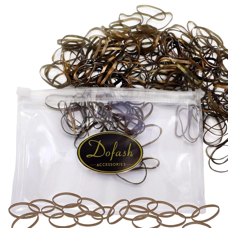 Dofash 200Pcs Large Rubber Bands for Hair No Damage Durable Hair Elastics Soft Elastic Hair Ties Ponytail Holders for Women Girls Rose GoldPack
