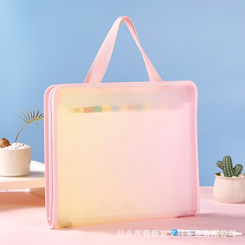 A4 Accordion Bag Zipper Satchel Office Document Bag 13-Layer Large-Capacity Test Paper Storage Bag Stationery - Image 1