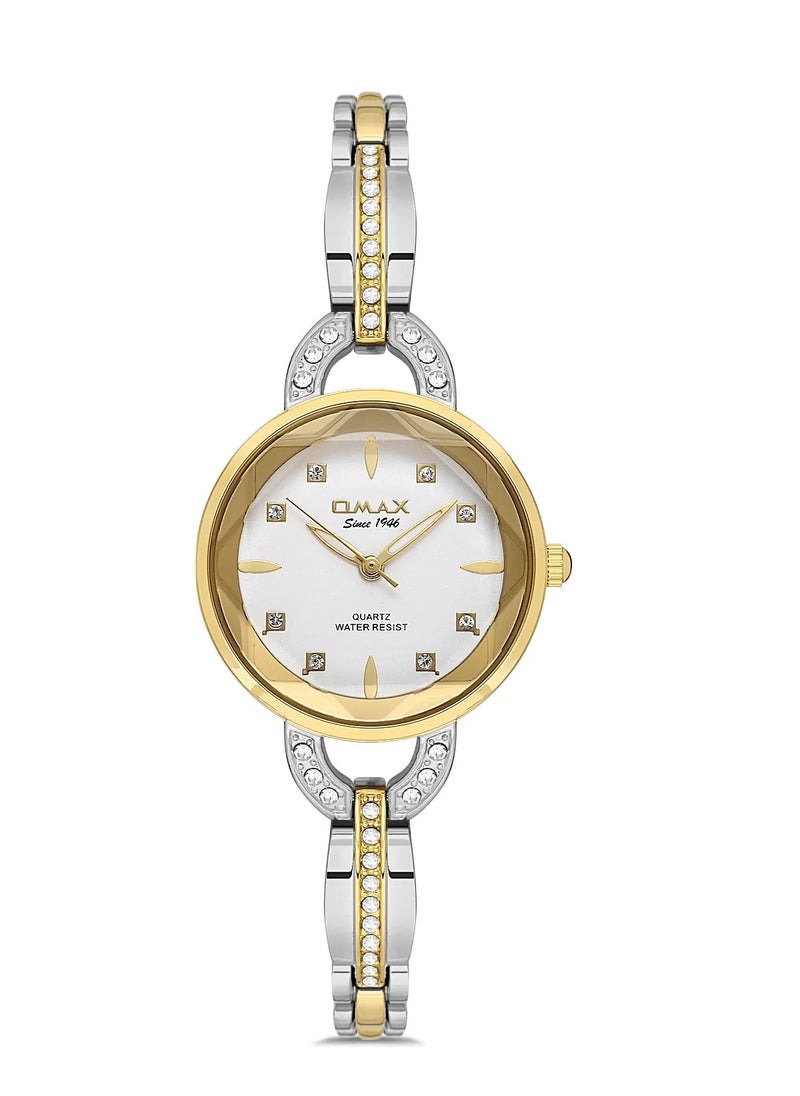 OMAX Omax Women's Luxury Wrist Watch, Watches for Women, Stainless Watches, Luxury Steel Band, White Round Dial, Waterproof Watch, 1 Year Warranty  - Image 1