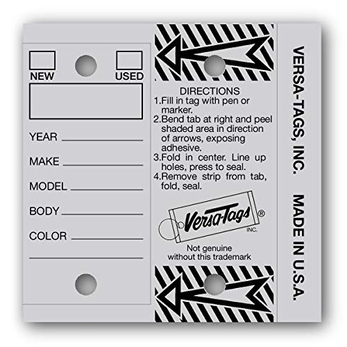 Versa-Tags Genuine Key Tags (Half-Pack) 125 Key Tags & Key Rings per Box (Gray) - Image 1