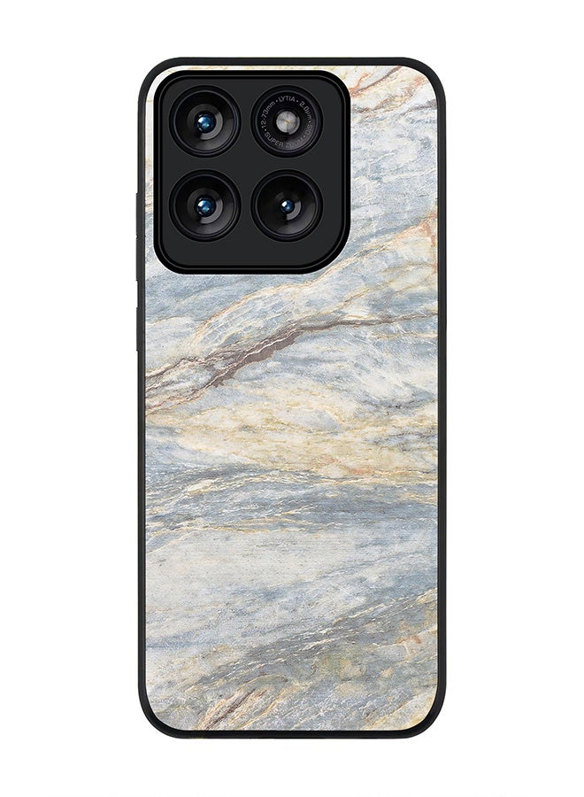 Stylizedd Rugged Case for Motorola Edge 70 Fusion / Edge 70 Fusion+- Slim Fit Hybrid Rubber Cover Marble Print Grey Classic