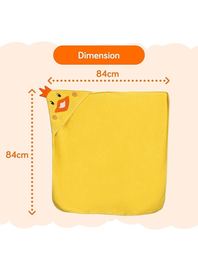 Luvlap Hooded Baby Bath Towel for New Born, Super Soft, Made with Super Soft and Highly Absorbent 100% Zero Twist Cotton, Can be Used for Baby Swaddling (Yellow Chicken) - Image 5