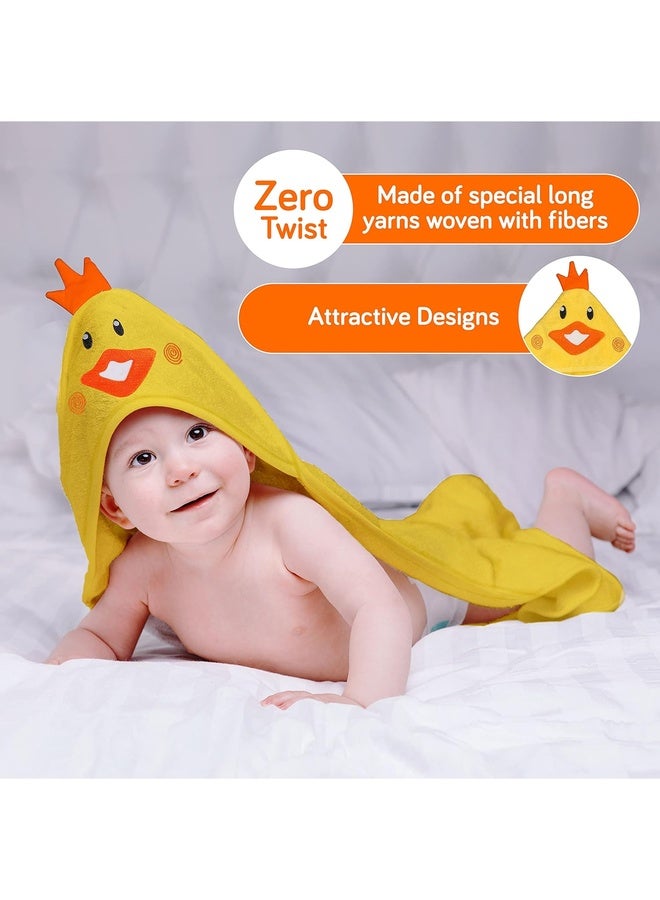 Luvlap Hooded Baby Bath Towel for New Born, Super Soft, Made with Super Soft and Highly Absorbent 100% Zero Twist Cotton, Can be Used for Baby Swaddling (Yellow Chicken) - Image 3