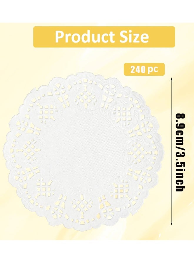 280 Pcs 3.5 Inch Round White Paper Doilies, Disposable Placemats for Cakes Desserts Wedding Party - Image 2