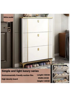 AWD Shoe Rack Cabinet in Double Tipping, Shoe Cabinet 3 Flipping Doors Large Capacity Shoe Storage Wooden Shoe Rack Free Standing Organizer For Entryway Hallway Entrance  - Image 2