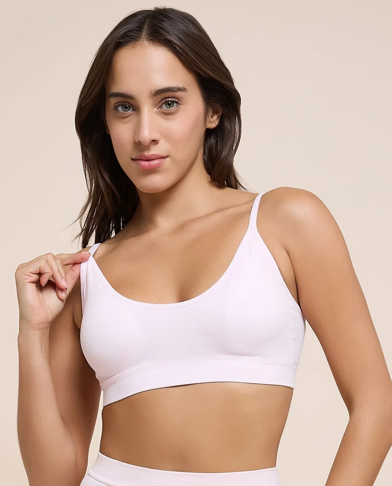 R&B 2 Pack Ribbed Padded Sports Bra