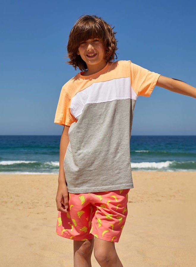 MAAMGIC Boys Swim Trunks Toddler Swim Shorts Little Boys Bathing Suit Swimsuit Toddler Boy Swimwear, Banana Orange, 5-6 Years - Image 2