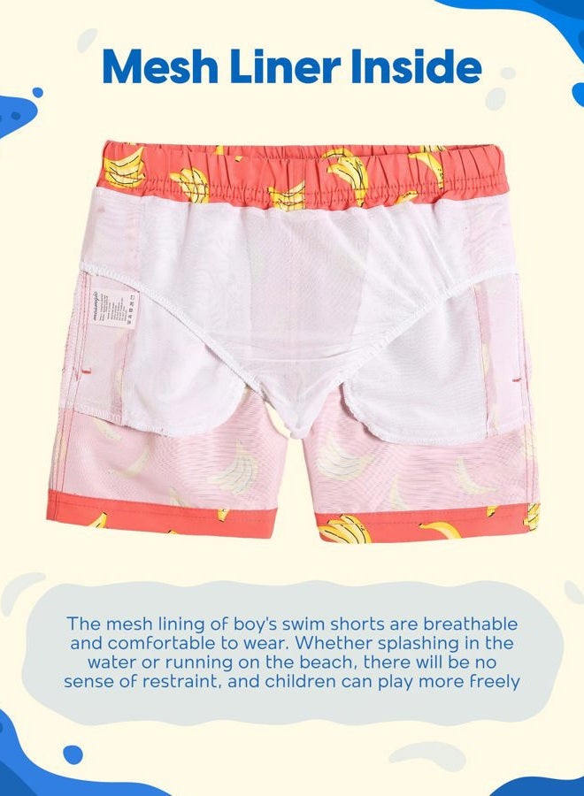 MAAMGIC Boys Swim Trunks Toddler Swim Shorts Little Boys Bathing Suit Swimsuit Toddler Boy Swimwear, Banana Orange, 5-6 Years - Image 3
