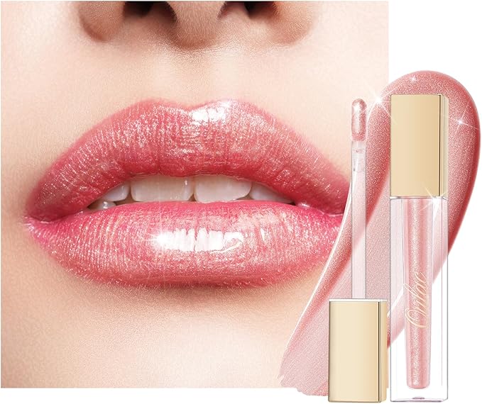 Oulac Oulac Makeup Crystal Shine Lip Gloss Pink Glossy Shiny Shimmer Plumping Non Stick Formula Moisturising - Image 1