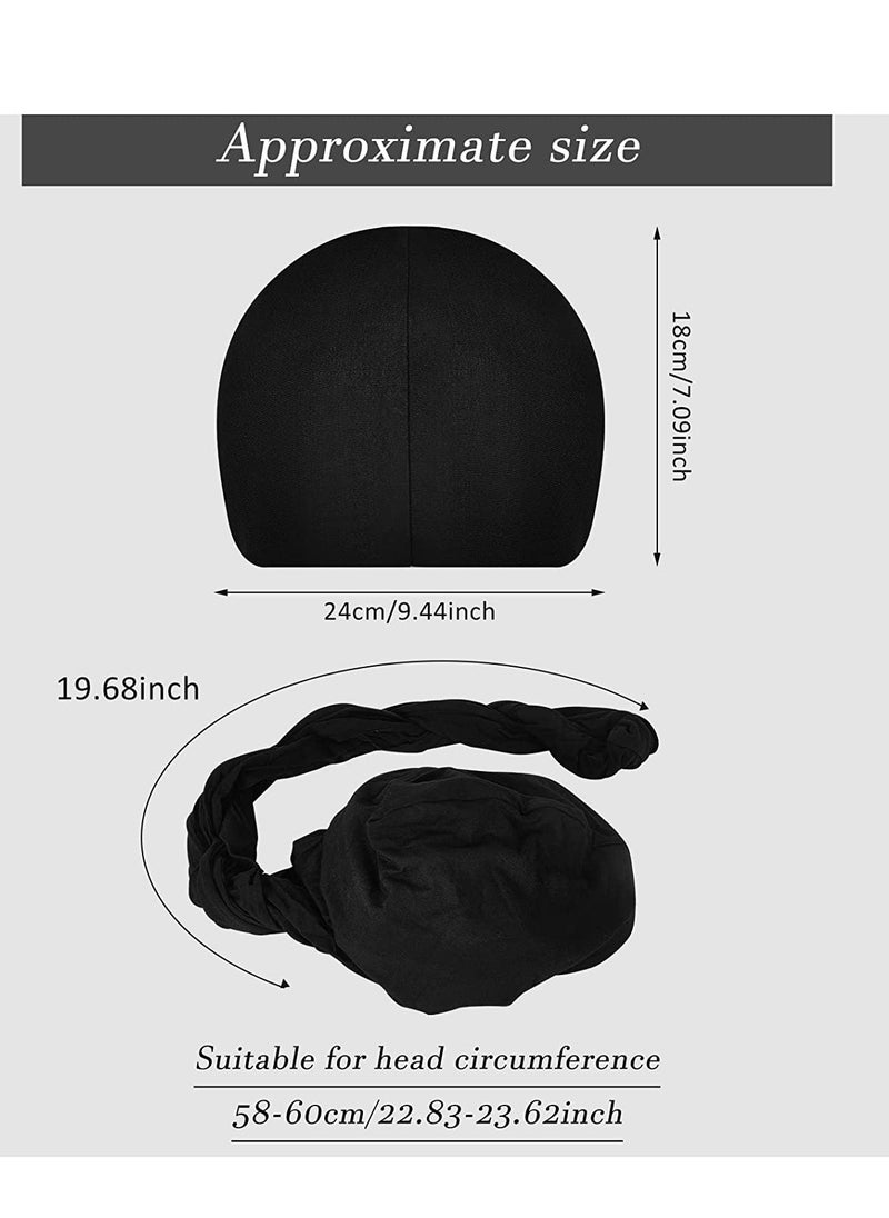 Excefore - Turban for Men Turban Vintage Twist Head Wraps for Men Stretch Modal and Satin Turban Scarf Tie for Hair 2 Pcs - Image 1