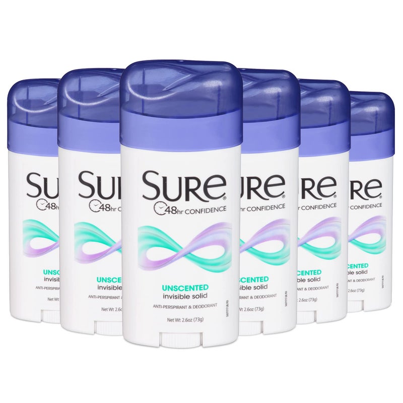 SURE Antiperspirant Deodorant Solid Unscented 26 Ounce Pack of 6 - Image 3