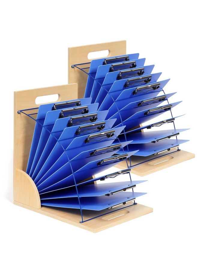 Gamenote 2 Pack Clipboard Holders - Wood And Metal Clipboard Stand Clipboards Storage Rack Small White Board Organizer For Classroom Office (Assembly Required) (2) - Image 1