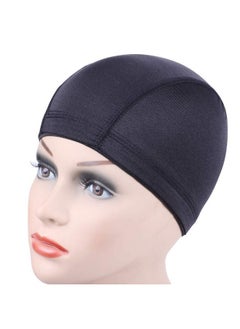 yantaisiyu 5 Pcslot Black Dome Caps Wig Caps For Making Wigs Stretchable Hairnets Wig Cap With Wide Elastic Band (Dome Cap M)  - Image 4