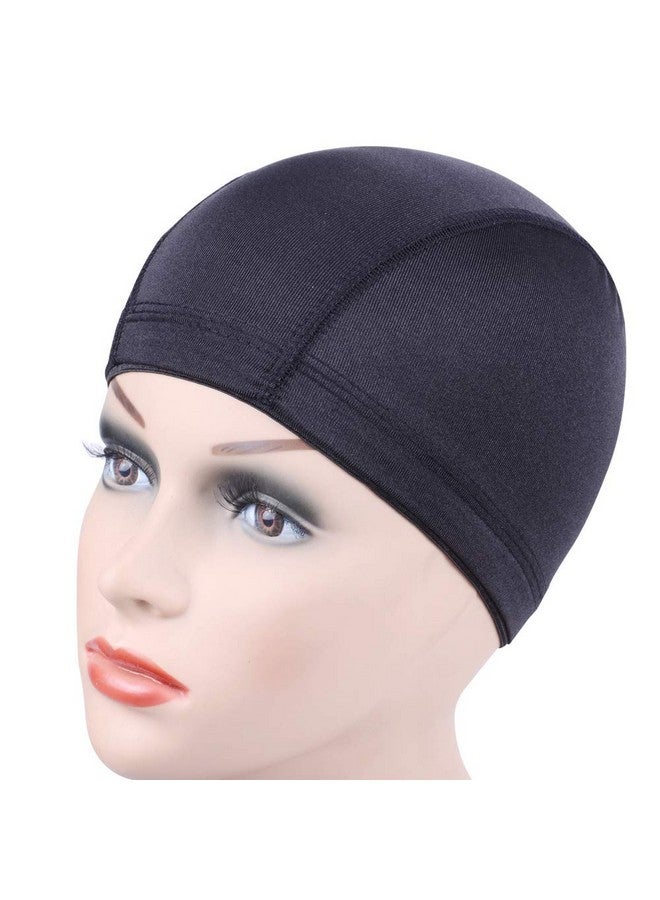 ياتشيو قطع قبعات شعر مستعار سوداء على شكل قبة لصنع شعر مستعار قابل للتمدد مع شريط مطاطي واسع (غطاء مقبب M) - Image 4