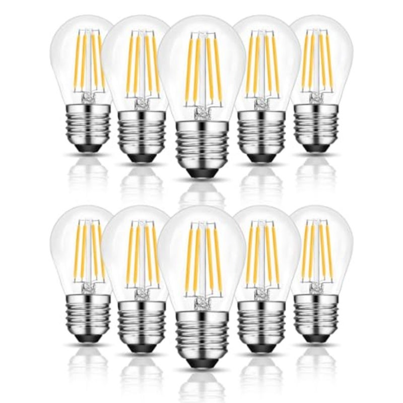 G45 4W E27 Golf Ball Bulb for ceiling lights vanity, clear glass, warm white 2700K, dimmable, 40W equivalent, 220-240V, vintage small globe Edison LED, 10Pack - Image 1