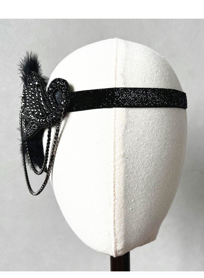 Generic 1920s Women Feather Flapper Vintage Headpiece Roaring 20s Great Gatsby Headband（B)  - Image 5