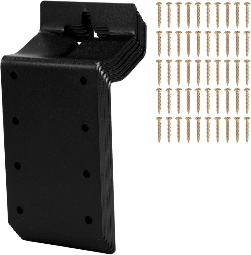 6 Pcs T Post Bracket with 50 Screws, Stainless Steel Mounting Bracket, Heavy Duty T-Post Target Mount, T Shape Pole Bracket for Fences, Mailboxes, Birdhouses - Image 1