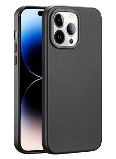 Grit Series PU Back Cover with MagSafe for iPhone 14 Pro Max_Black